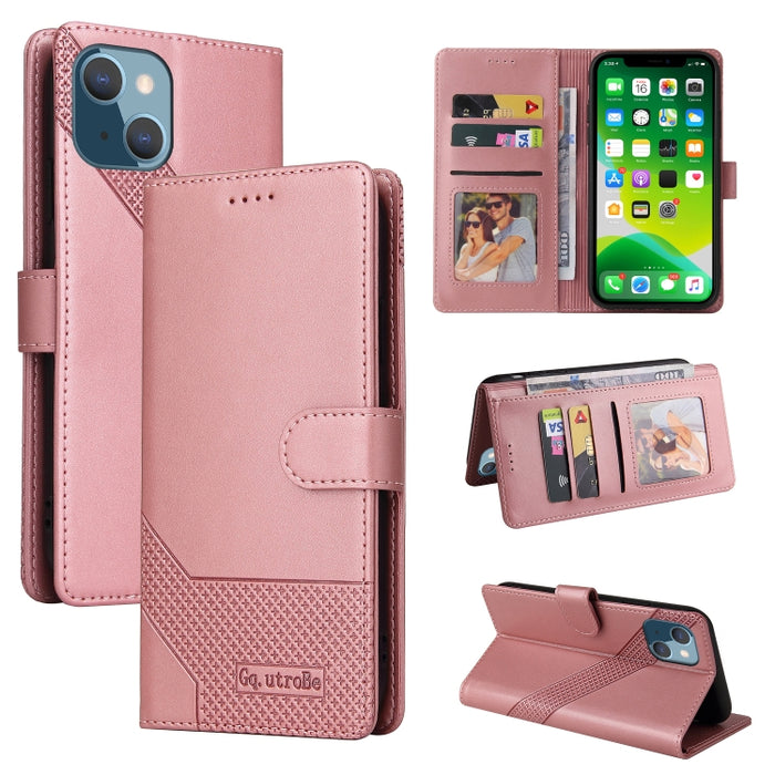 GQUTROBE Skin Feel Estuche magnético de cuero para teléfono