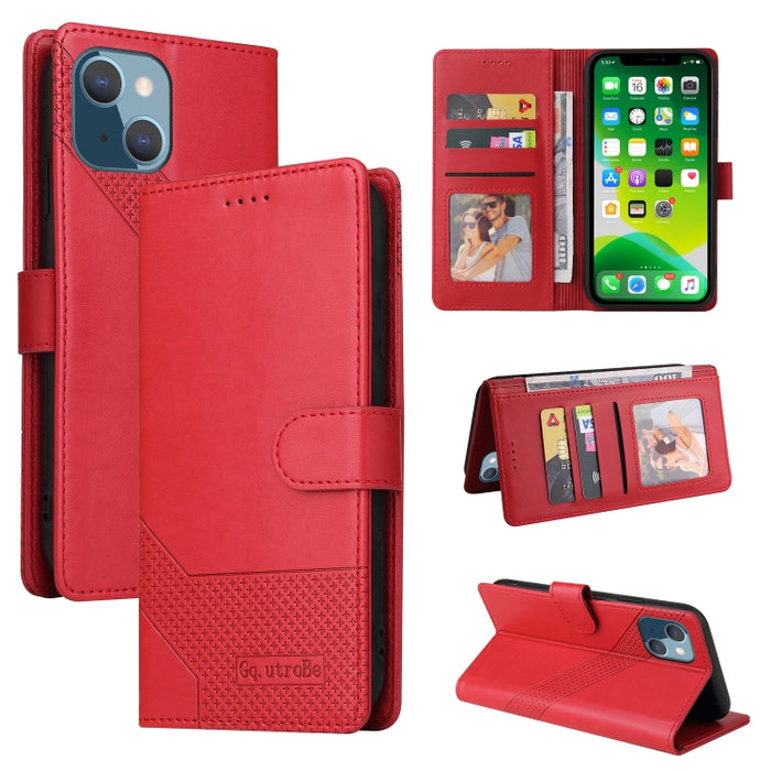 GQUTROBE Skin Feel Estuche magnético de cuero para teléfono