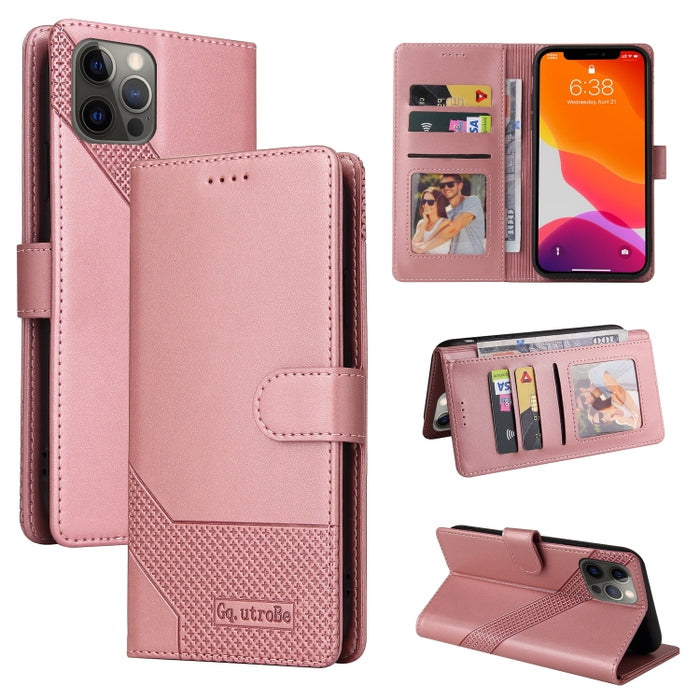 GQUTROBE Skin Feel Estuche magnético de cuero para teléfono