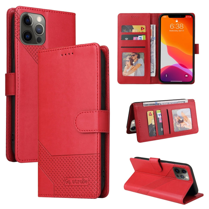 GQUTROBE Skin Feel Estuche magnético de cuero para teléfono