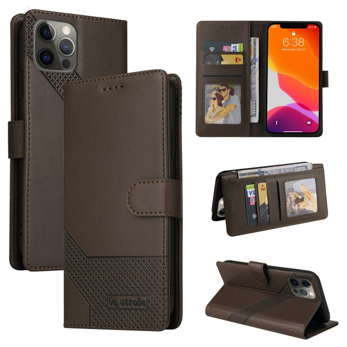 GQUTROBE Skin Feel Estuche magnético de cuero para teléfono