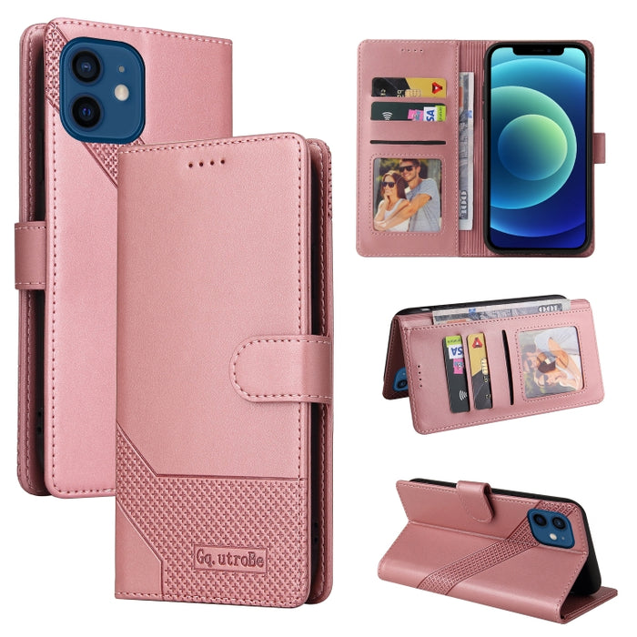 GQUTROBE Skin Feel Estuche magnético de cuero para teléfono