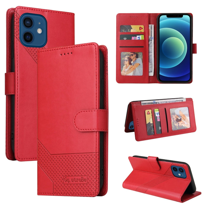 GQUTROBE Skin Feel Estuche magnético de cuero para teléfono
