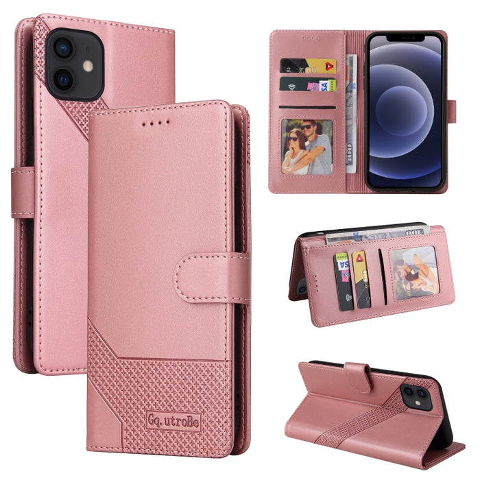 GQUTROBE Skin Feel Estuche magnético de cuero para teléfono