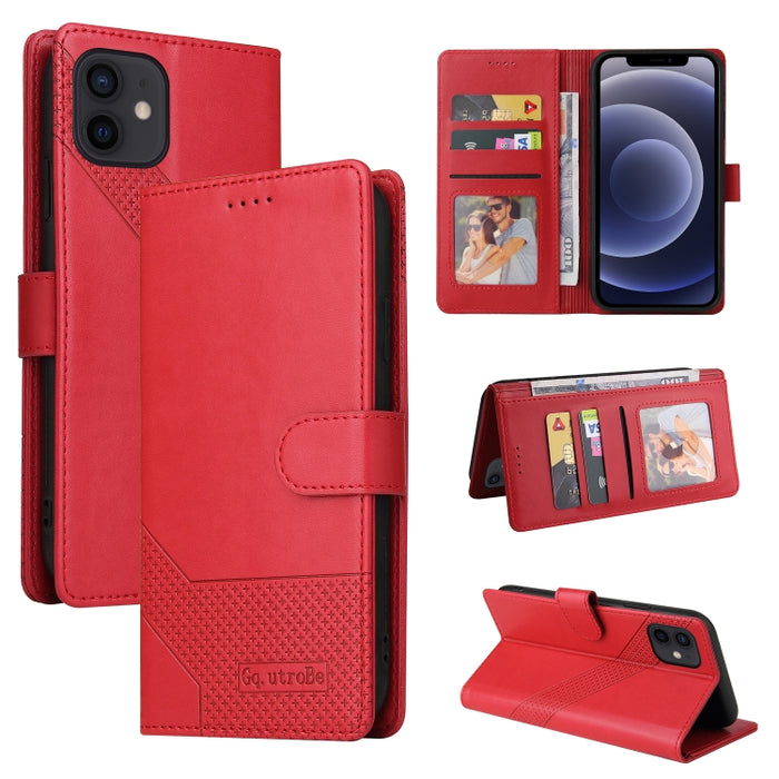 GQUTROBE Skin Feel Estuche magnético de cuero para teléfono