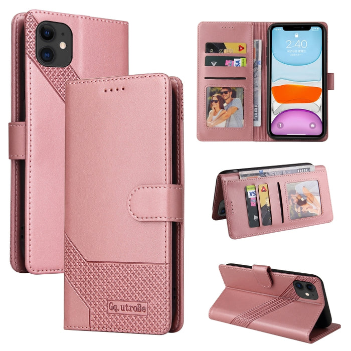 GQUTROBE Skin Feel Estuche magnético de cuero para teléfono