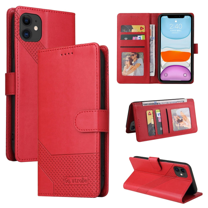 GQUTROBE Skin Feel Estuche magnético de cuero para teléfono