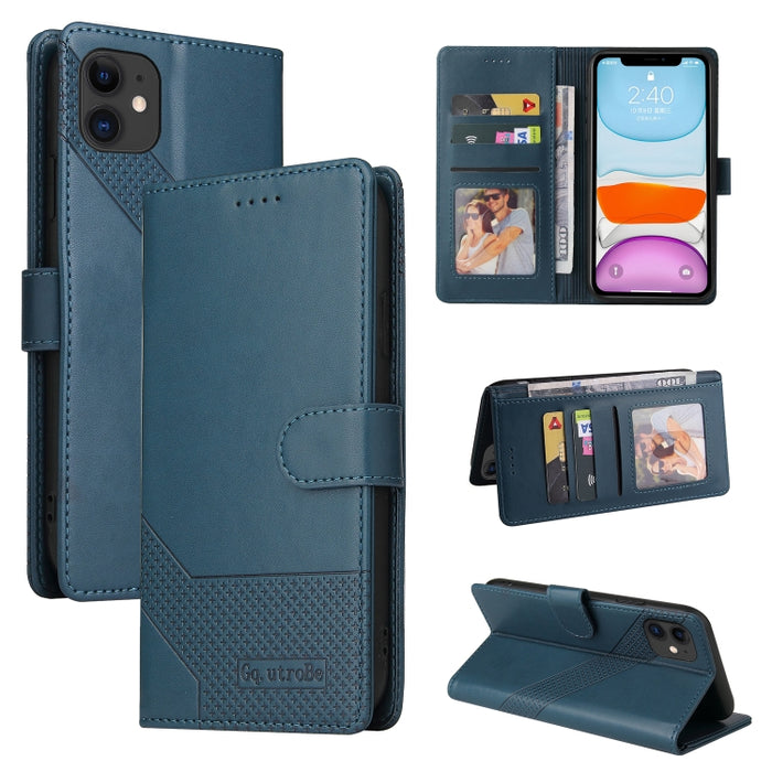 GQUTROBE Skin Feel Estuche magnético de cuero para teléfono