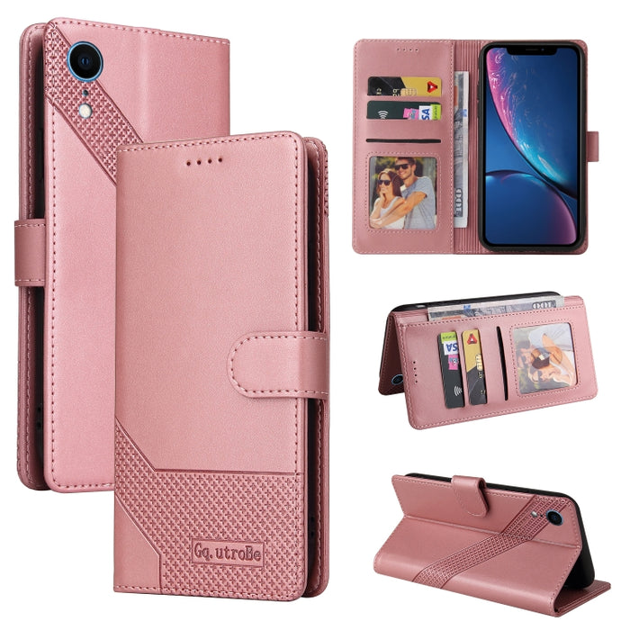 GQUTROBE Skin Feel Estuche magnético de cuero para teléfono