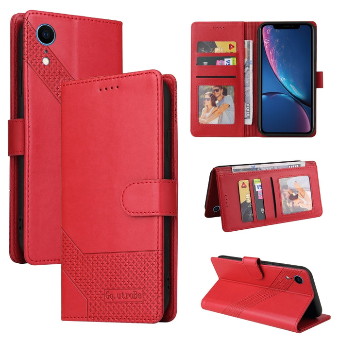 GQUTROBE Skin Feel Estuche magnético de cuero para teléfono