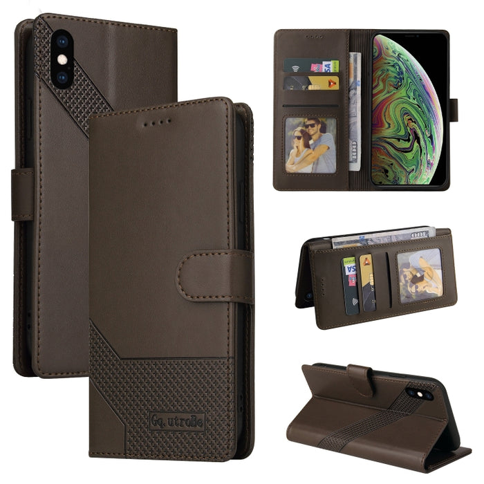 GQUTROBE Skin Feel Estuche magnético de cuero para teléfono