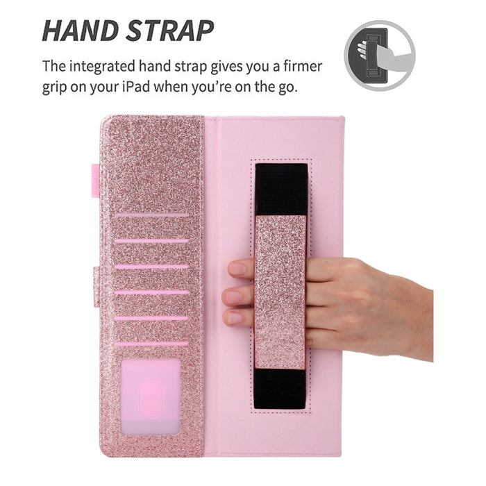 Para iPad Pro 11 (2020) y (2018) Pequeño botón de metal Atracción magnética Tablet PC Estuche protector de cuero con soporte deformable y manija y ranuras para tarjetas y ranura para bolígrafo y función de suspensión / activación