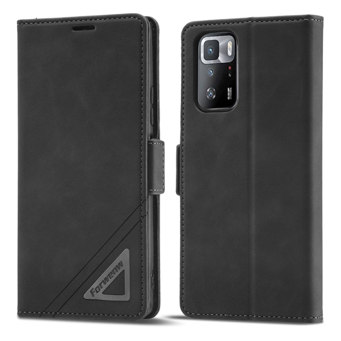Estuche para teléfono de cuero con hebilla de doble cara Forwenw, For Xiaomi Redmi Note 10 Pro / Note 10 Pro Max, For Xiaomi Poco X4 Pro 5G, For Xiaomi Poco M4 Pro 4G, For Xiaomi Poco X3 Pro / X3 / X3 NFC, For Xiaomi Mi 11 Lite