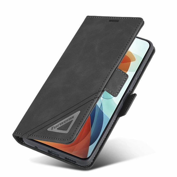 Estuche para teléfono de cuero con hebilla de doble cara Forwenw, For Xiaomi Redmi Note 10 Pro / Note 10 Pro Max, For Xiaomi Poco X4 Pro 5G, For Xiaomi Poco M4 Pro 4G, For Xiaomi Poco X3 Pro / X3 / X3 NFC, For Xiaomi Mi 11 Lite
