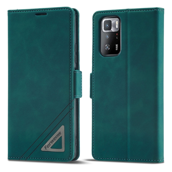 Estuche para teléfono de cuero con hebilla de doble cara Forwenw, For Xiaomi Redmi Note 10 Pro / Note 10 Pro Max, For Xiaomi Poco X4 Pro 5G, For Xiaomi Poco M4 Pro 4G, For Xiaomi Poco X3 Pro / X3 / X3 NFC, For Xiaomi Mi 11 Lite