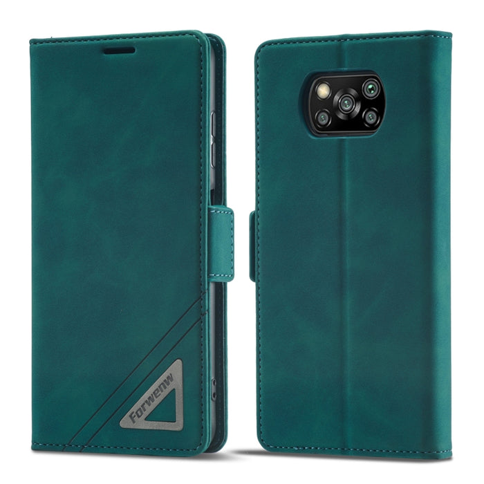 Estuche para teléfono de cuero con hebilla de doble cara Forwenw, For Xiaomi Redmi Note 10 Pro / Note 10 Pro Max, For Xiaomi Poco X4 Pro 5G, For Xiaomi Poco M4 Pro 4G, For Xiaomi Poco X3 Pro / X3 / X3 NFC, For Xiaomi Mi 11 Lite