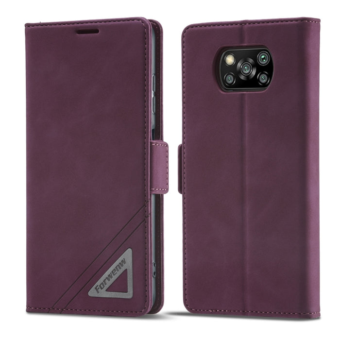 Estuche para teléfono de cuero con hebilla de doble cara Forwenw, For Xiaomi Redmi Note 10 Pro / Note 10 Pro Max, For Xiaomi Poco X4 Pro 5G, For Xiaomi Poco M4 Pro 4G, For Xiaomi Poco X3 Pro / X3 / X3 NFC, For Xiaomi Mi 11 Lite