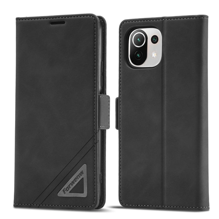 Estuche para teléfono de cuero con hebilla de doble cara Forwenw, For Xiaomi Redmi Note 10 Pro / Note 10 Pro Max, For Xiaomi Poco X4 Pro 5G, For Xiaomi Poco M4 Pro 4G, For Xiaomi Poco X3 Pro / X3 / X3 NFC, For Xiaomi Mi 11 Lite