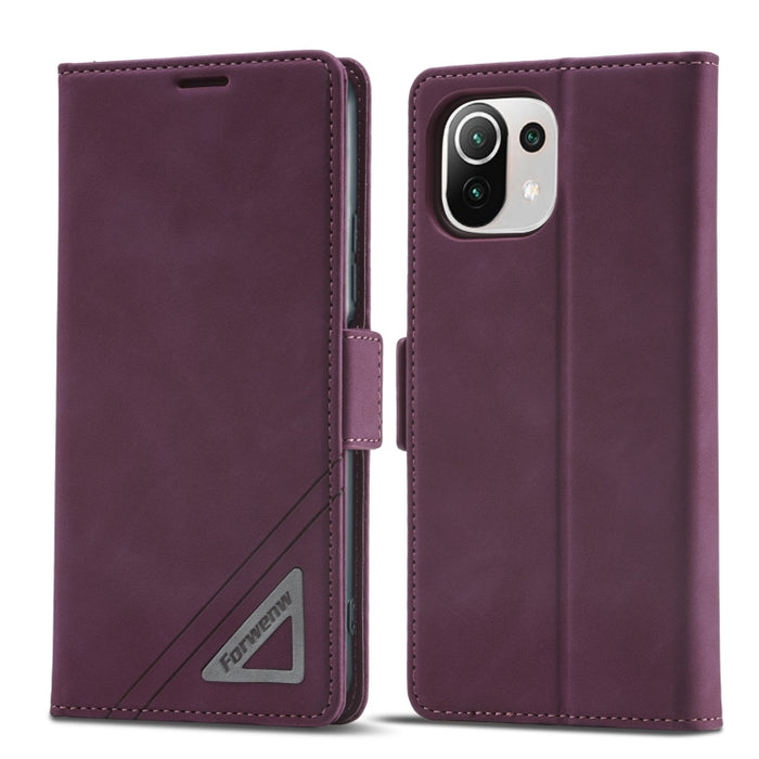 Estuche para teléfono de cuero con hebilla de doble cara Forwenw, For Xiaomi Redmi Note 10 Pro / Note 10 Pro Max, For Xiaomi Poco X4 Pro 5G, For Xiaomi Poco M4 Pro 4G, For Xiaomi Poco X3 Pro / X3 / X3 NFC, For Xiaomi Mi 11 Lite