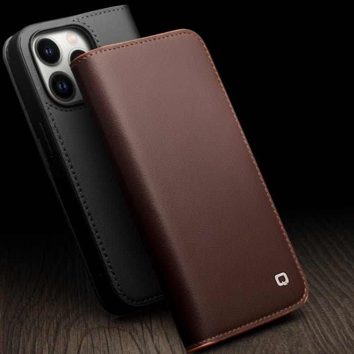 Estuche para teléfono de PU con tapa horizontal comercial QIALINO