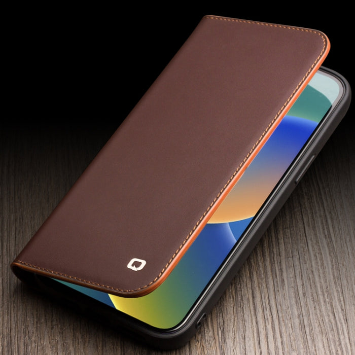 Estuche para teléfono de PU con tapa horizontal comercial QIALINO