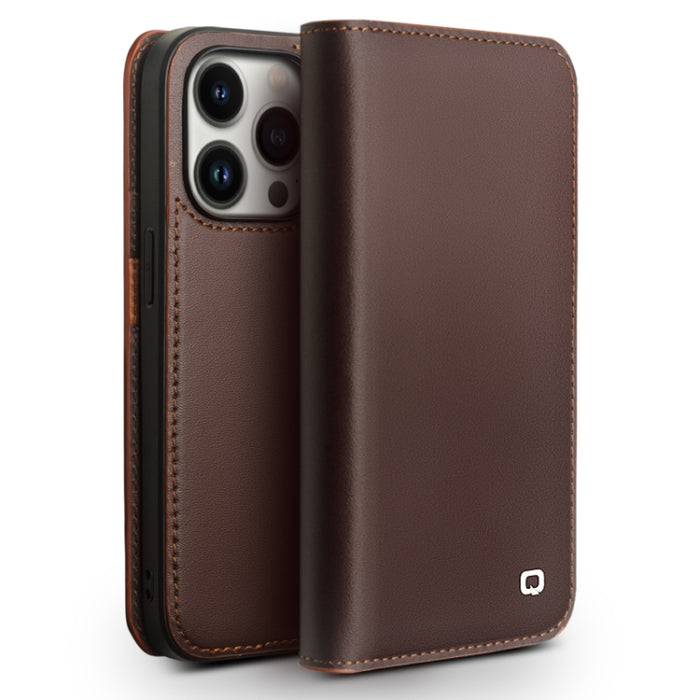 Estuche para teléfono de PU con tapa horizontal comercial QIALINO