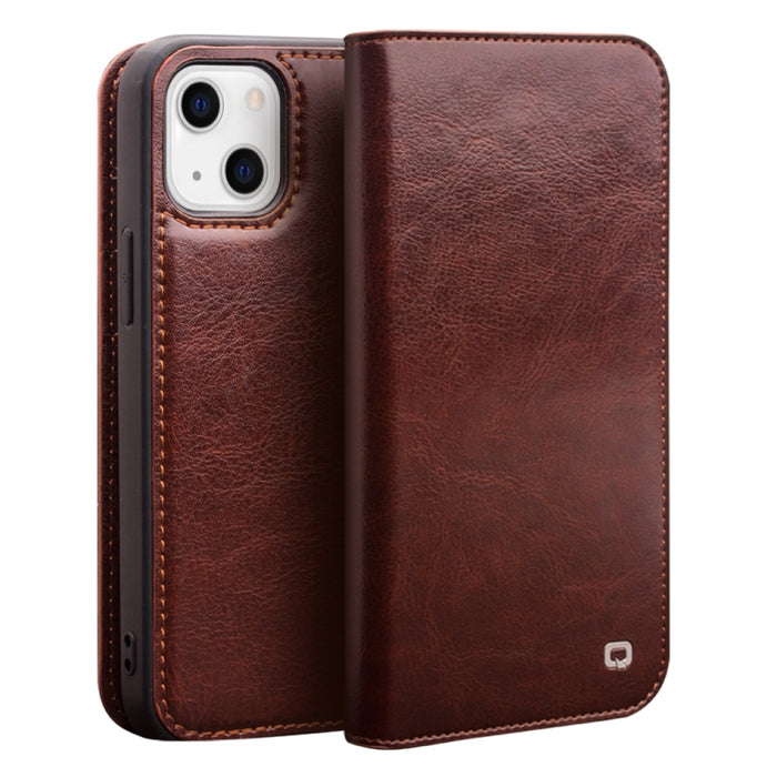 QIALINO Estuche para teléfono de cuero con tapa horizontal, For iPhone 14, For iPhone 14 Plus, For iPhone 14 Pro, For iPhone 14 Pro Max