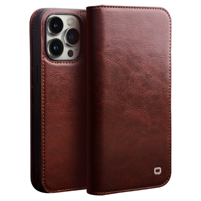 QIALINO Estuche para teléfono de cuero con tapa horizontal, For iPhone 14, For iPhone 14 Plus, For iPhone 14 Pro, For iPhone 14 Pro Max