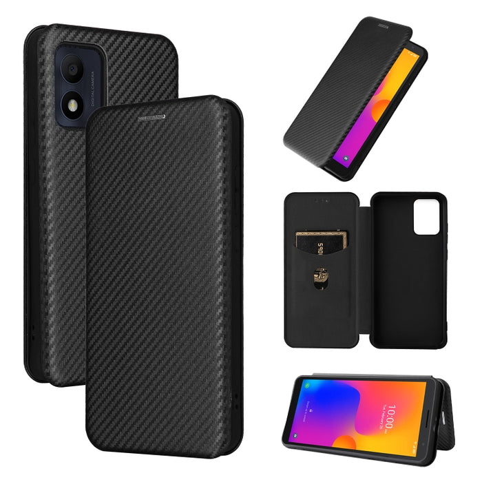 Funda de cuero con textura de fibra de carbono para teléfono, For Alcatel 1B 2022, For Asus Zenfone 9, For Motorola Moto G32, For Samsung Galaxy Z Fold4, For Xiaomi Redmi K50 Ultra, For OnePlus 10T 5G