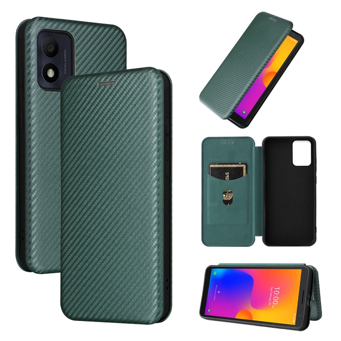 Funda de cuero con textura de fibra de carbono para teléfono, For Alcatel 1B 2022, For Asus Zenfone 9, For Motorola Moto G32, For Samsung Galaxy Z Fold4, For Xiaomi Redmi K50 Ultra, For OnePlus 10T 5G