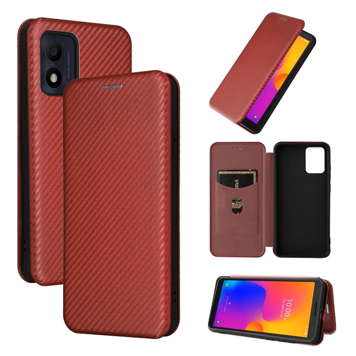 Funda de cuero con textura de fibra de carbono para teléfono, For Alcatel 1B 2022, For Asus Zenfone 9, For Motorola Moto G32, For Samsung Galaxy Z Fold4, For Xiaomi Redmi K50 Ultra, For OnePlus 10T 5G