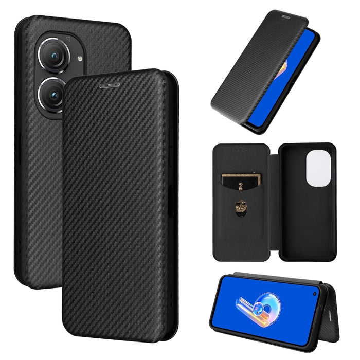 Funda de cuero con textura de fibra de carbono para teléfono, For Alcatel 1B 2022, For Asus Zenfone 9, For Motorola Moto G32, For Samsung Galaxy Z Fold4, For Xiaomi Redmi K50 Ultra, For OnePlus 10T 5G
