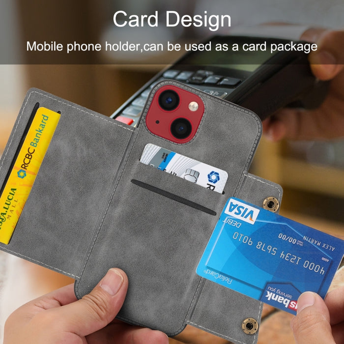 Ranuras para tarjetas con doble hebilla PU + TPU Funda para teléfono
