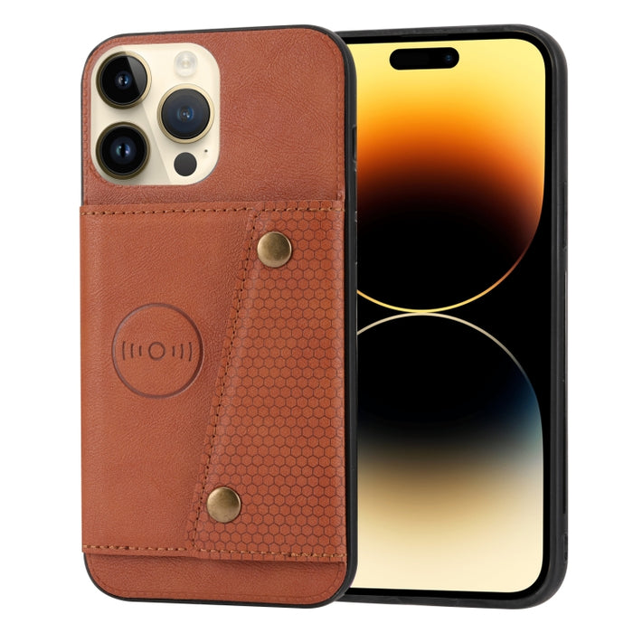 Ranuras para tarjetas con doble hebilla PU + TPU Funda para teléfono