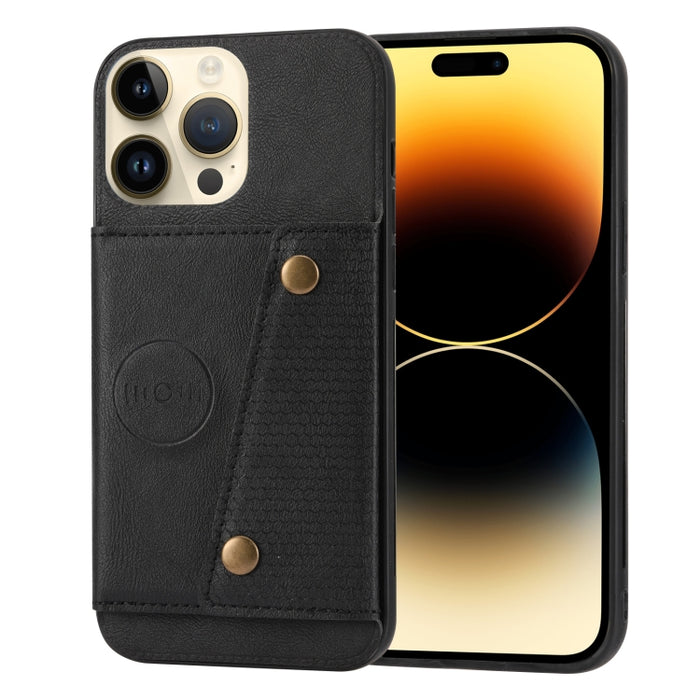 Ranuras para tarjetas con doble hebilla PU + TPU Funda para teléfono