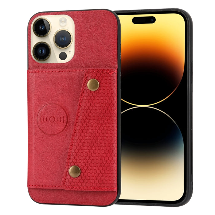 Ranuras para tarjetas con doble hebilla PU + TPU Funda para teléfono