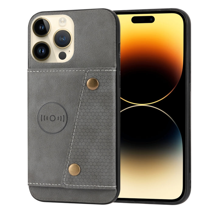 Ranuras para tarjetas con doble hebilla PU + TPU Funda para teléfono