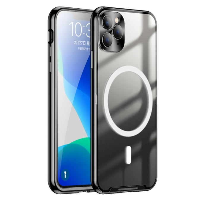 Estuche de teléfono de metal esmerilado con magnético
