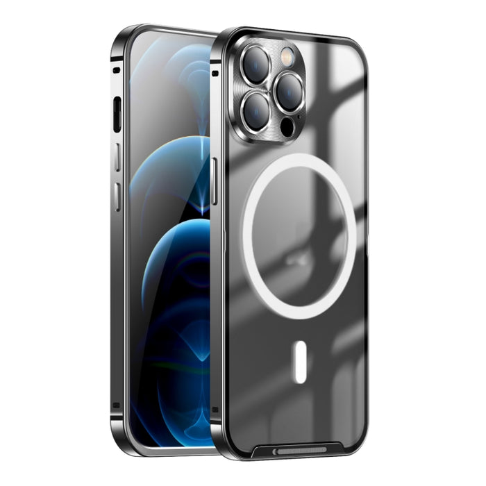Estuche de teléfono de metal esmerilado con magnético