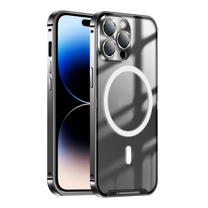 Estuche de teléfono de metal esmerilado con magnético