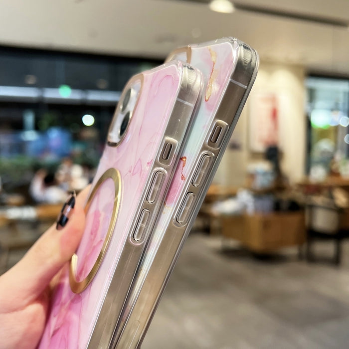 Estuche para teléfono Magsafe de mármol dorado