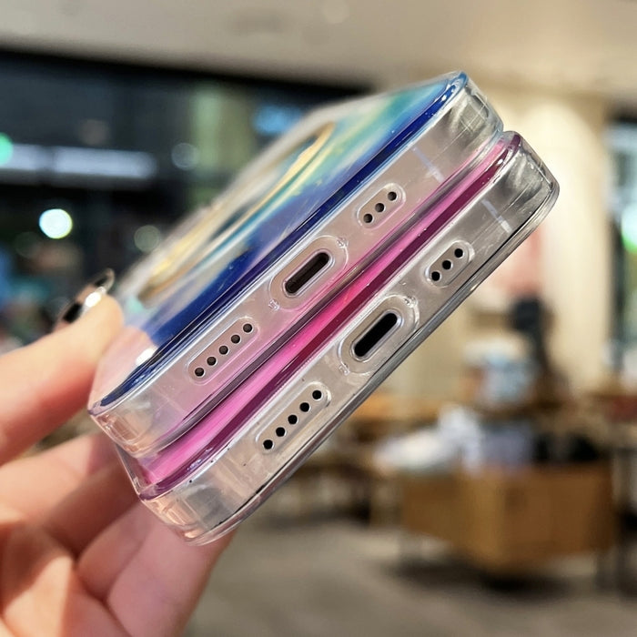 Estuche transparente para teléfono MagSafe de mármol