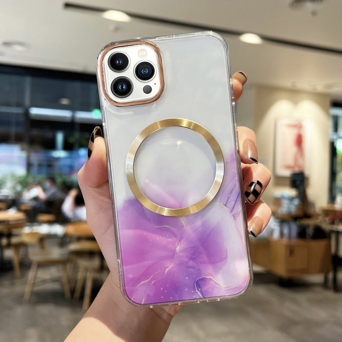 Estuche transparente para teléfono MagSafe de mármol
