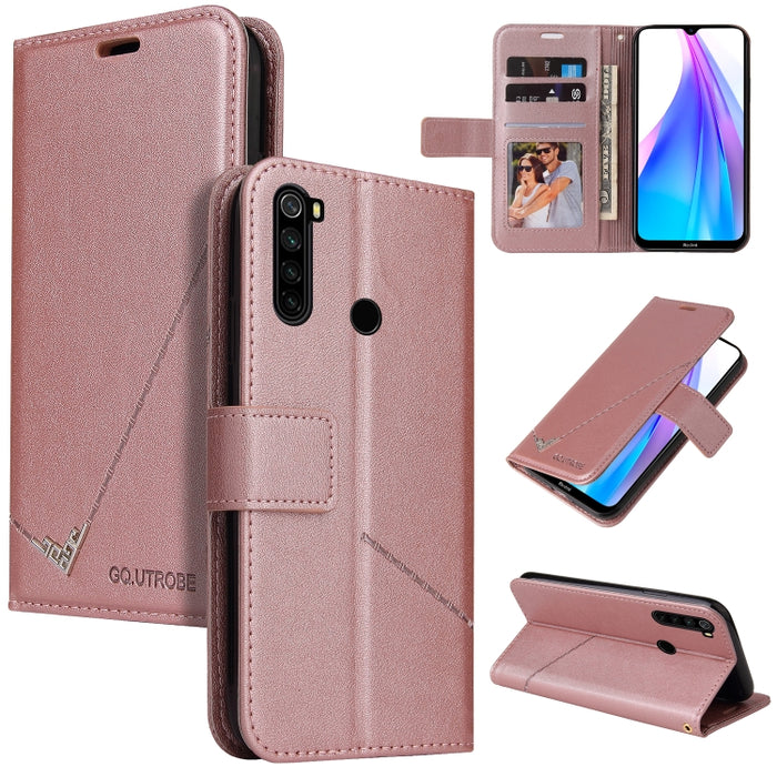 GQUTROBE Estuche para teléfono de cuero en ángulo recto, For Xiaomi Redmi 9A, For Xiaomi Redmi 9C, For Xiaomi Redmi 9, For Xiaomi Redmi K20, For Xiaomi Redmi Note 8T, For Xiaomi Redmi Note 8 Pro, For Xiaomi Redmi Note 8, For Xiaomi Redmi 8A            ...