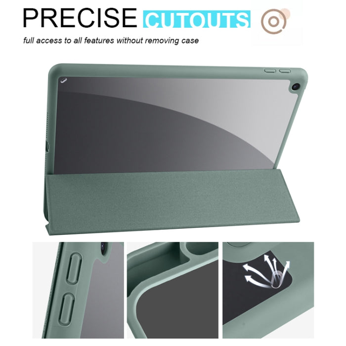 Estuche de tableta de cuero inteligente de 3 pliegues de acrílico