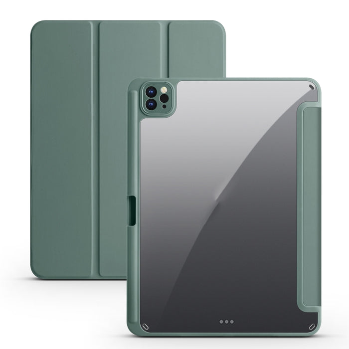 Estuche de tableta de cuero inteligente de 3 pliegues de acrílico