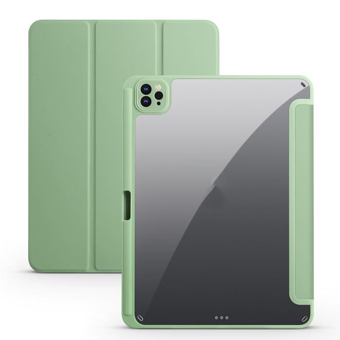 Estuche de tableta de cuero inteligente de 3 pliegues de acrílico