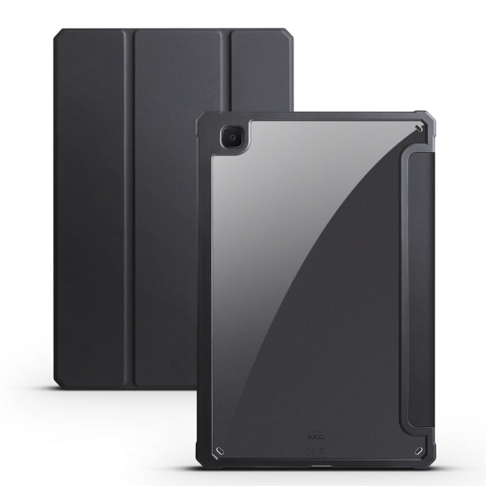 Estuche de tableta de cuero inteligente de 3 pliegues de acrílico