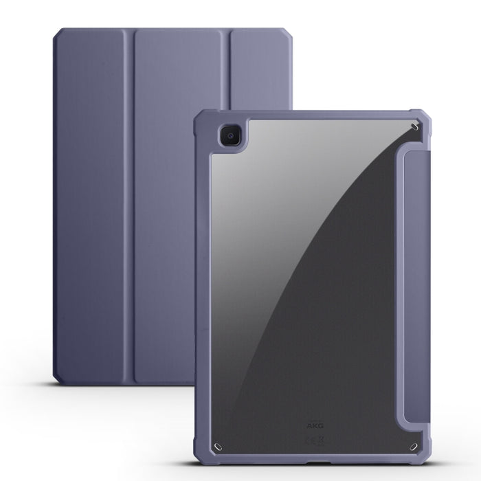 Estuche de tableta de cuero inteligente de 3 pliegues de acrílico