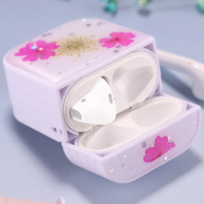 Para AirPods 1 / 2 Beautiful Ladies Flowers Pattern Estuche protector para auriculares inalámbricos